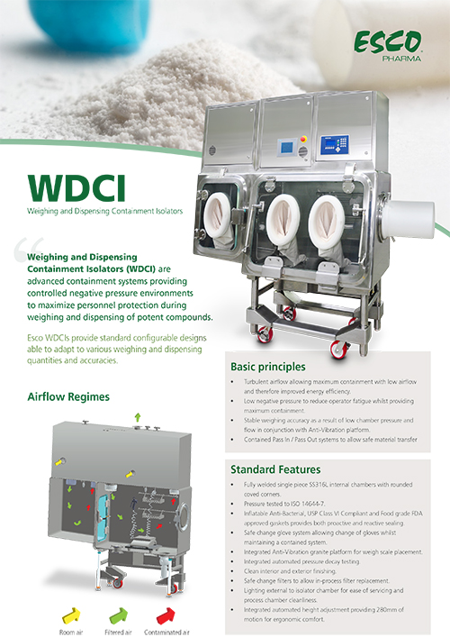 Weighing and Dispensing Containment Isolator (WDCI) Sell Sheet​